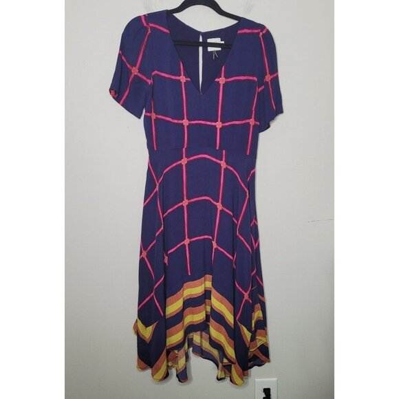 HD in Paris Anthro Handkerchief Asymmetrical hi lo short sleeve Dress size 4 - Picture 10 of 10